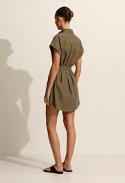 Mini Shirt Dress - Olive - Matteau
